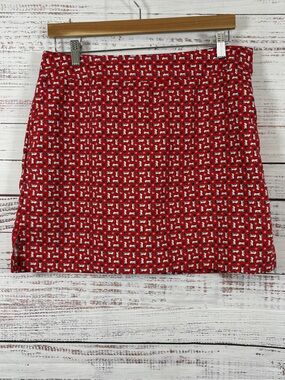 Izod Golf Red Golf Club Bag Print Skort